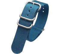 Talk Time NATO Zulu 4 Ring Heavy Duty Blue Nylon Watch Strap PVD Buckle (22mm)