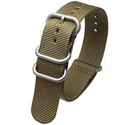 Talk Time NATO Zulu 4 Ring Heavy Duty Olive Green Nylon Watch Strap PVD Buckle 24mm