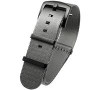 Talk Time Premium NATO Watch G10 Seat Belt Nylon Grey with Black PVD Buckle (18mm)