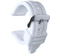 Talk Time Silicone Rubber Sports Watch Strap White with Polished Steel Buckle (22mm)