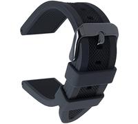 Talk Time Silicone Watch Strap Black with PVD Buckle Soft Touch 24mm