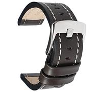 Talk Time Thick Leather Watch Strap Genuine Padded Calf Brown 24mm