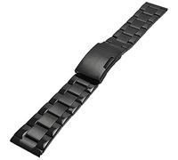 Talk Time Watch Strap Bracelet With Push Button Clasp Black PVD 18mm