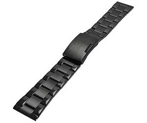 Talk Time Watch Strap Bracelet with Push Button Clasp Black PVD 20mm