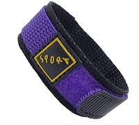 Talk Time Wrap Around Hook and Loop Sports Nylon Watch Strap Band Purple (18mm)