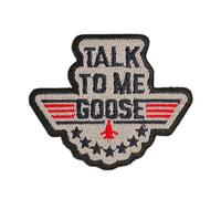 Talk to Me Goose Morale Patch - Funny Embroidered Military Emblem Applique with Hook and Loop Sew on Meme Patch for Tactical Backpacks Clothing Jackets Jeans Hats Bags Vest and Helmets Repair
