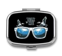 Talk to Me Goosees Pill Box 2 Compartment Pill Case Decorative Organizer Storage Boxes Holder Cute