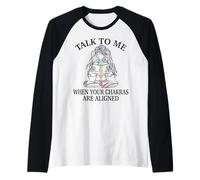 Talk to Me When Your Chakras are Aligned Funny Yoga Gift Raglan Baseball Tee