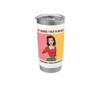 Talk to Myself Good Advice Retro Pop Art Woman Stainless Steel Insulated Tumbler