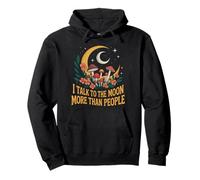 Talk To The Moon Witchcraft Moon Goth Occult Pullover Hoodie
