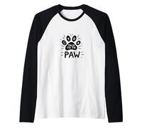 Talk to The Paw Funny Pet Lover Raglan Baseball Tee, Men, Black/White, S