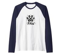 Talk to The Paw Funny Pet Lover Raglan Baseball Tee, Men, Navy/White, S