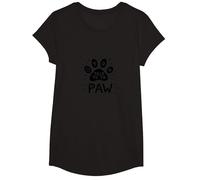 Talk to The Paw Funny Pet Lover T-Shirt, Girls, Black, Small