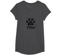 Talk to The Paw Funny Pet Lover T-Shirt, Girls, Dark Heather Grey, Small