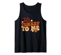 Talk Turkey to Me Thanksgiving Groovy Women Men Tank Top