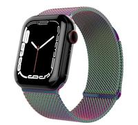 TALK WORKS Adjustable Magnetic Apple Watch Band Compatible w/ 38mm, 40mm, 41mm - Stainless Steel Mesh Loop Comfort Strap for Women & Men (Iridescent)