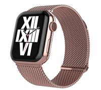 TALK WORKS Compatible for Apple Watch Bands 38mm / 40mm / 41mm for iWatch Series 7, 6, 5, 4, 3, 2, 1, SE - Stainless Steel Mesh Adjustable Magnetic Loop Strap for Women/Men - Pink