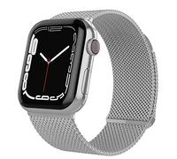 TALK WORKS Compatible for Apple Watch Bands 38mm / 40mm / 41mm for iWatch Series 7, 6, 5, 4, 3, 2, 1, SE - Stainless Steel Mesh Adjustable Magnetic Loop Strap for Women/Men - Silver