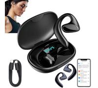 Talkbuds Translator, Qinux Talkbuds, AI Translation Earbuds Real Time, 144 Languages & Accents, Open Ear Clip Wireless Bluetooth Headphones Language Translation Device for Travel, Business (Black)