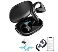 Talkbuds Translator,Qinux Talkbuds,AI Translation Open Ear Earbuds,Multi-language Smart Translation Bluetooth Headset,AI Language Translation Earbuds Real-Time for Travel Business Learning (Black)