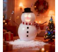 Talking Animated Blink Snowman with Built in Projector and Speaker,USB or Battery Powered,Interactive Singing and Dancing Christmas Decoration Gifts for Kids Gifts Party Friend Family (2PC)