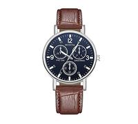 Talking Atomic Watch Analog Men Women's Strap Leather Wrist Men's Watch Mens Running Watch (Brown, One Size)