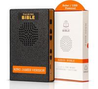 Talking Bible - Electronic Holy Bible Audio Player in English for Seniors, Kids and The Blind, Solar Powered, KJV (King James Version), Black