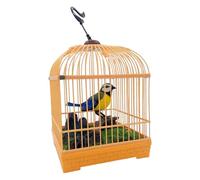 Talking Bird Toy Singing & Moving Interactive Bird Toys for Kids Electric Voice-Activated Lifelike Parrot in Cage for Room Desk