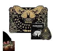 Talking Board - Carved Letter Number Panel, Occult Accompaniment Card, Spiritual Answer Tablet with Heart Pointer | Interactive Seance Game for Friends Celebration Night Theme Bee