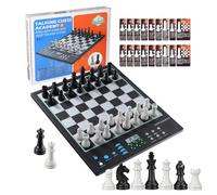 Talking Chess Academy II Electronic Chess Board, Smart Chess Computer with AI Voice Coach Learning for Kids & ELO 2200+ for Improving Players, Optimized Size Magnetic Chess Set for Adults, LCD Display