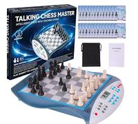 Talking Chess Master - Electronic Chess Set with Voice-Guided Learning System (English),Sensor Board, Magnetic Pieces, 32 Levels, Up to 2000 ELO - Perfect for Kids & Beginners