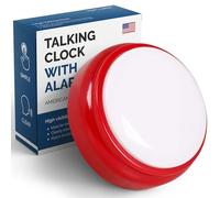 Talking Clock for The Elderly, Blind - Proper English Grammar, Neutral American Accent - Time and Date - Easy to Operate Speaking Alarm Device