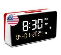 Talking Clock US English - Extra Loud Time and Date - for Elderly, Dementia, Hearing or Visually Impaired Seniors - Easy to Use Speaking Clock, US English