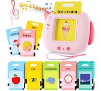 Talking Flash Cards, 420 Words Early Educational Toy, Preschool Learning Machine with English for 2-6 Year Old kids, Montessori Toys for Toddlers, Interactive Gift for Boys Girls (Pink, M)
