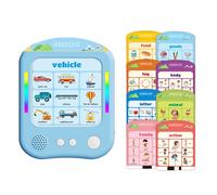 Talking Flash Cards for Toddlers, Early Educational Toys for 3 4 5 6 Year Old Baby Boys Girls, Flashcards Learning Educational Toys, Montessori Interactive Gift for Kids Toddlers (Blue)