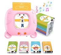 Talking Flash Cards for Toddlers,Montessori Speech Therapy,Sensory Early Educational Learning Toys for Autistic Children,112 Extra Thick Cards 224 British English words for Age 2-6 (Pink, 224 Words)