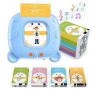 Talking Flash Cards for Toddlers,Montessori Speech Therapy,Sensory Early Educational Learning Toys for Autistic Children,112 Extra Thick Cards 224 British English words for Age 2-6 (Blue, 224 Words)