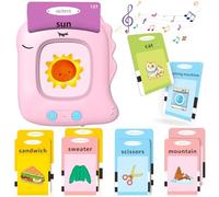 Talking Flash Cards, Preschool Learning Reading Machine with 224 Words, Toddler Sensory Toys for Autism Educational Montessori Toys for 2 3 4 5 6 Year Old Baby Boys Interactive Gifts For Kids, Pink