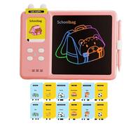 Talking Flash Cards Writing Tablet - LCD Drawing Pad Screen | 112-Piece Double-Sided Auditory Learning Device, Educational Parent-Child Interaction STEM Toy for Kindergarten, Home S