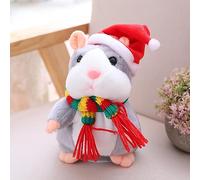 Talking Hamster Plush Toys For Kids,Repeats What You Say Plush Animal Toy, Electronic Hamster With Santa Hat,Interactive Recording Toy,Christmas Bag Fillers For Kids Duqulle