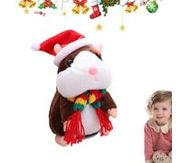 Talking Hamster Repeats What You Say Mimicry Pet Plush Buddy Electronic Mouse Interactive Toy Funny Kids Stuffed Toys Say Autism Sensory Hamster Toy for Boy Girl (Brown)