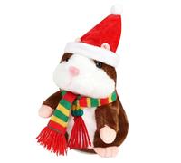 Talking Hamster Toy Repeats What You Say Electronic Plush Hamster Doll Talking Dancing Shaking Recording Animals Doll with Hat Scarf Funny Sound Recording Toy for Christmas Birthday New Year Gift