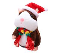 Talking Hamster Toy,Sound Recording Stuffed Animals Toy - Automatic Shaking Head Electronic Pet with Hat and Scarf Learning Tool for Playroom Family Game Night Birthday Party Christmas