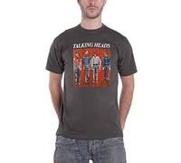 Talking Heads T Shirt Pixel Portrait Official Unisex Charcoal Grey XL
