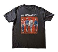 Talking Heads T Shirt Pixel Portrait Official Unisex Charcoal Grey XL