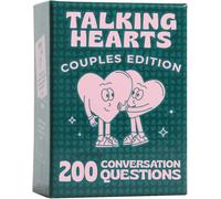 Talking Hearts Conversation Cards - Couple Card Game for Date Nights & Travel Adventures | Great Gift for Couples - 200 Questions & 2 Wild Cards