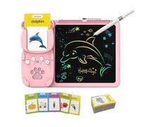Talking Learning Cards, Voice Flash Cards, Sound Flash Cards 2 in 1 | Educational Pocket Voice Cards, Funny Sound Flash Cards with Drawing Tablet for Ages 3