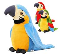 Talking Parrot Toy Interactive Toy Mimicry Pet Speaking Plush Toys Repeat What You Say Waving Wings Electronic Bird Stuffed Animal Interactive Sensory Educational-Toy Birthday Xmas Gift for Kids Baby