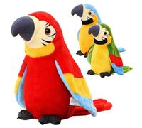 Talking Parrot Toy Interactive Toy Mimicry Pet Speaking Plush Toys Repeat What You Say Waving Wings Electronic Bird Stuffed Animal Interactive Sensory Educational-Toy Birthday Xmas Gift for Kids Baby