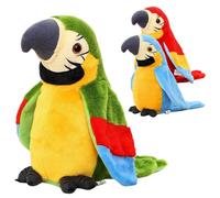 Talking Parrot Toy Interactive Toy Mimicry Pet Speaking Plush Toys Repeat What You Say Waving Wings Electronic Bird Stuffed Animal Interactive Sensory Educational-Toy Birthday Xmas Gift for Kids Baby